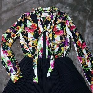 100% silk chain print blouse